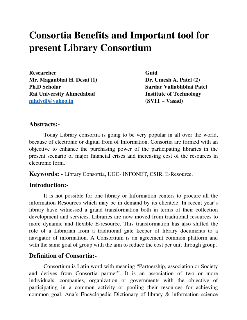 literature review of library consortia