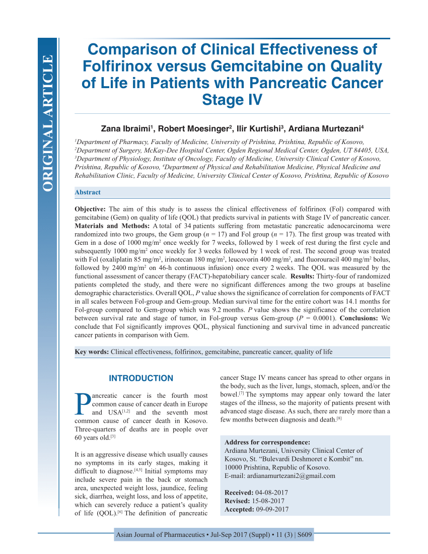 pancreatic cancer quality of life