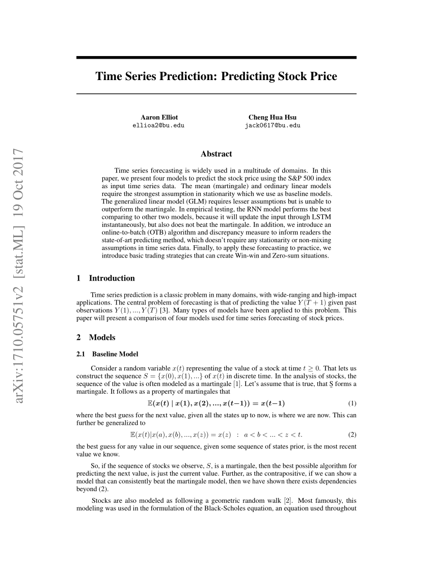 stock price prediction research paper
