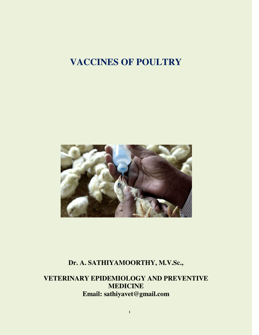 (PDF) vaccines of poultry