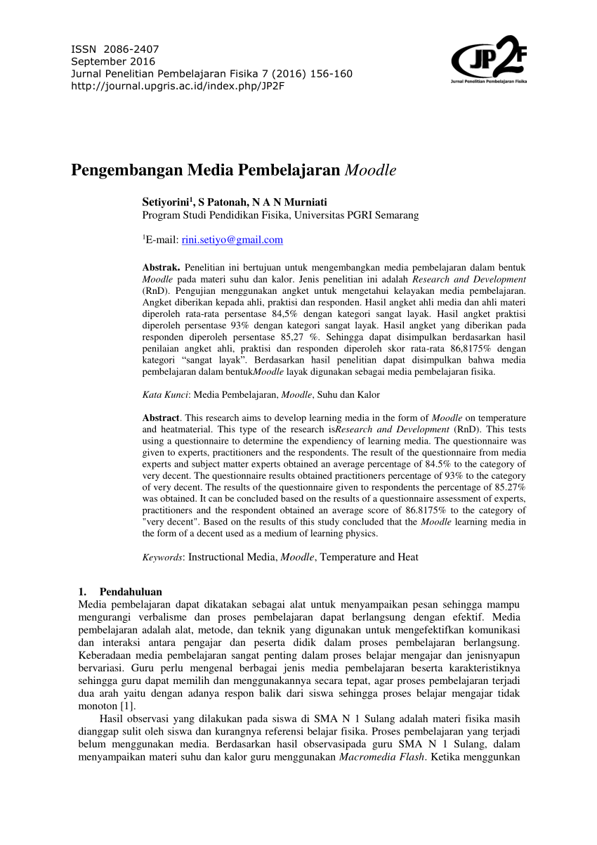 PDF Pengembangan Media Pembelajaran Moodle
