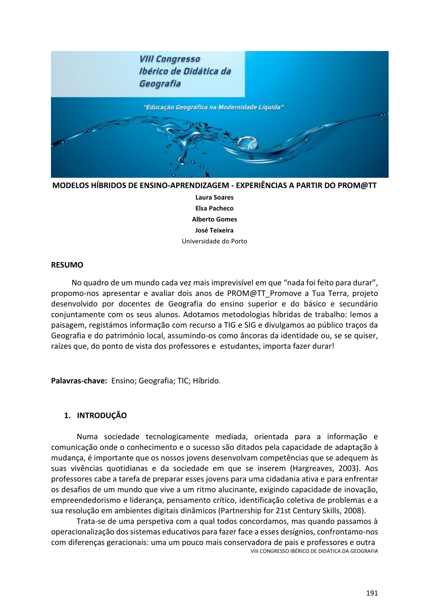 PDF) Modelos híbridos: experiências e aprendizagens inovadoras