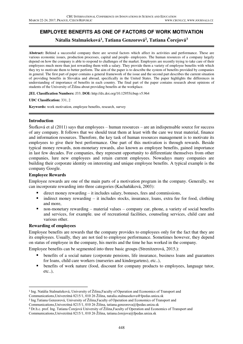 research paper on employee benefits