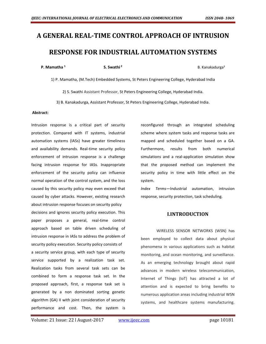 Pdf Ijeec International Journal Of Electrical Electronics And Communication A General Real 9899