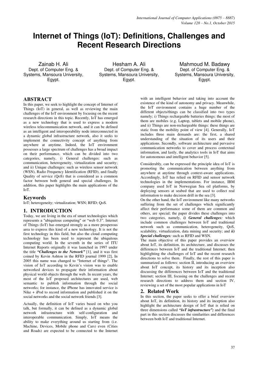 research paper about internet of things
