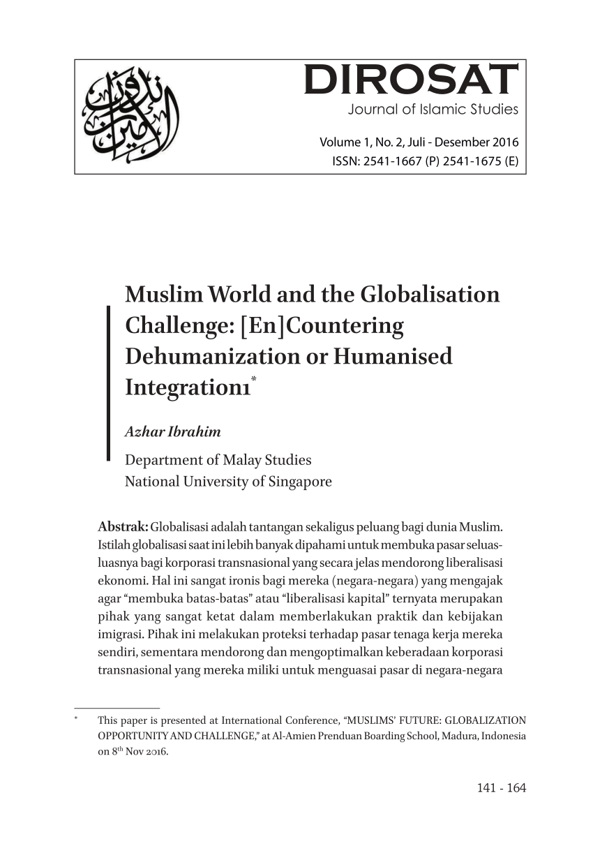 PDF Muslim World And The Globalisation Challenge EnCountering