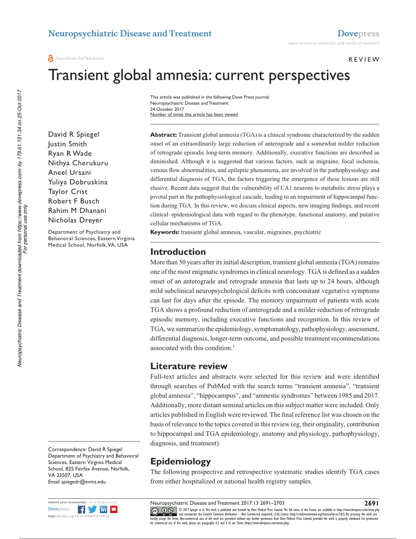 icd 10 transient global amnesia