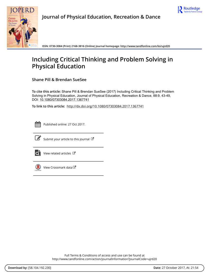 problem solving in physical education