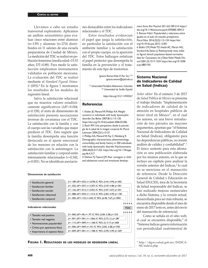 PDF) Sistema Nacional de Indicadores de Calidad en Salud (Indicas)