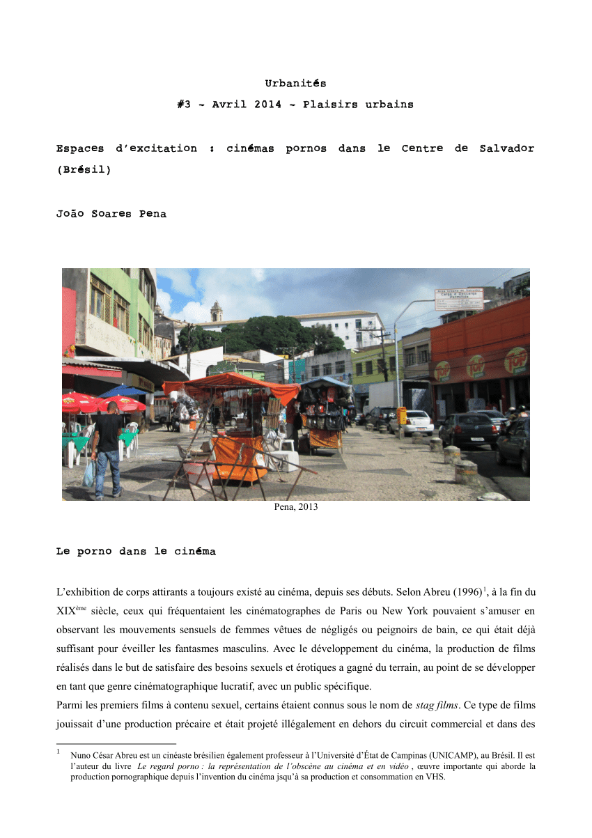 PDF) Espaces dexcitation cinémas pornos dans le Centre de Salvador (Brésil)
