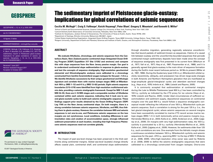 PDF) The sedimentary imprint of Pleistocene glacio-eustasy
