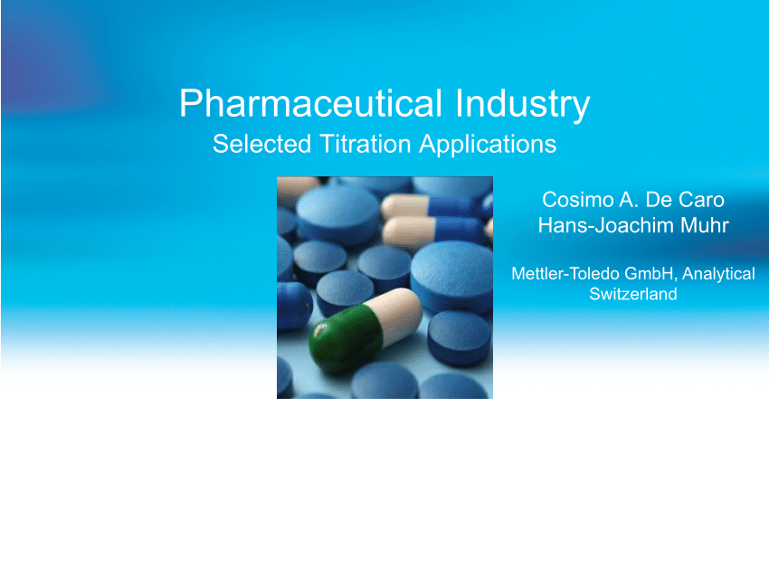 (PDF) Pharmaceutical Industry Selected Titration Applications