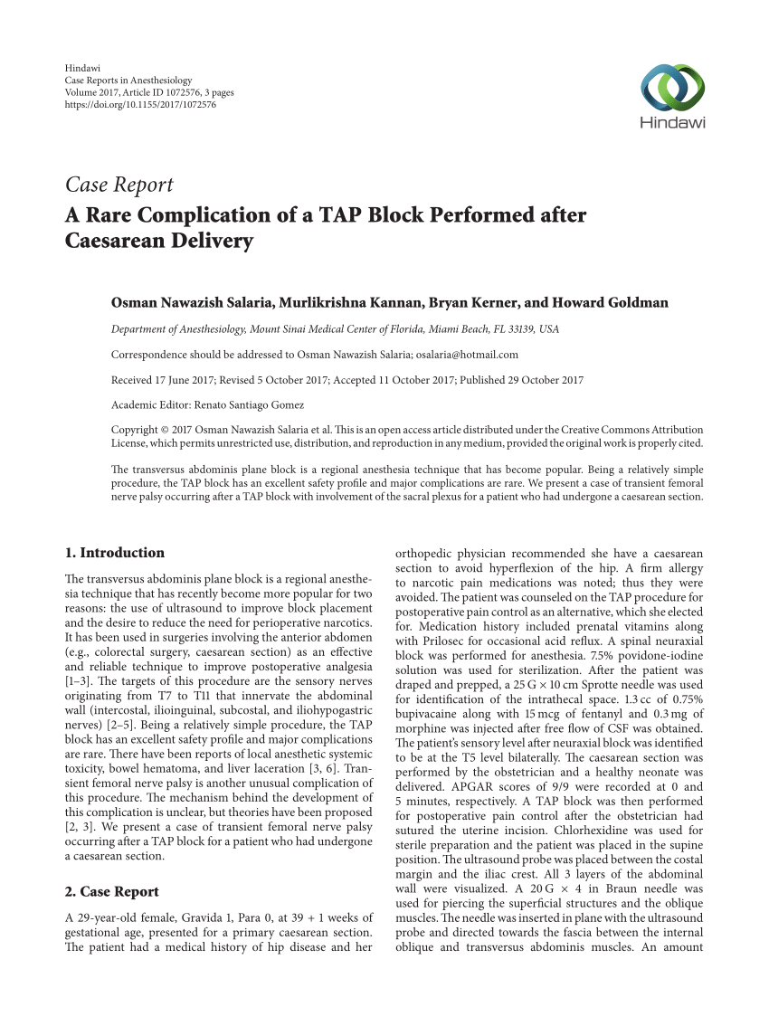 tap block thesis