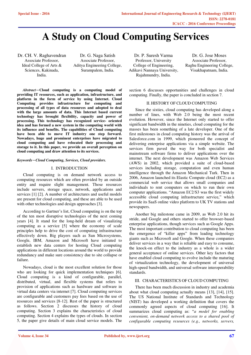 research paper on cloud service
