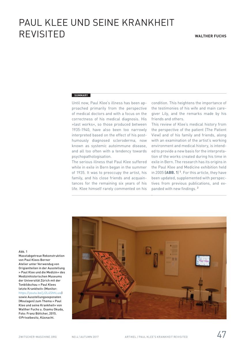 PDF Paul Klee und seine Krankheit Revisited