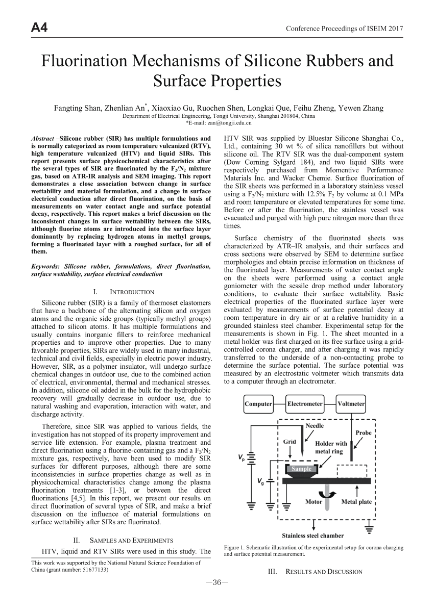 (PDF) Fluorination mechanisms of silicone rubbers and surface properties