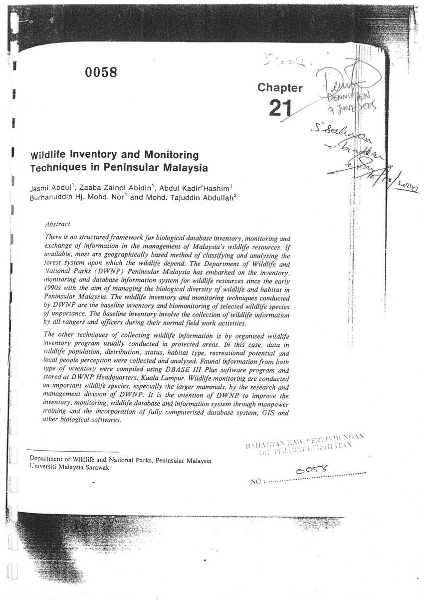 pdf-wildlife-inventory-and-monitoring-techniques-malaysia