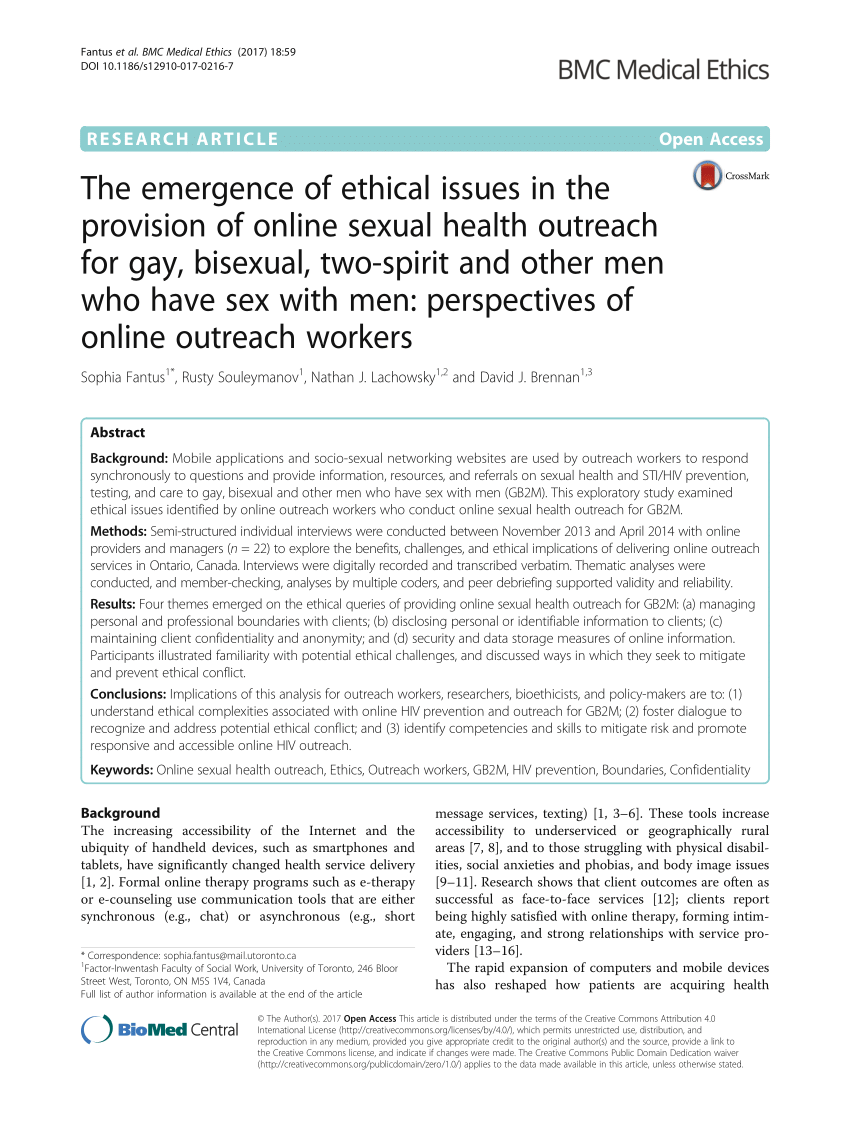 PDF The emergence of ethical issues in the provision of online