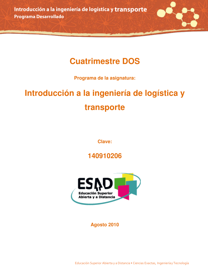 Pdf Introduccion A La Ingenieria De Logistica Y Transporte