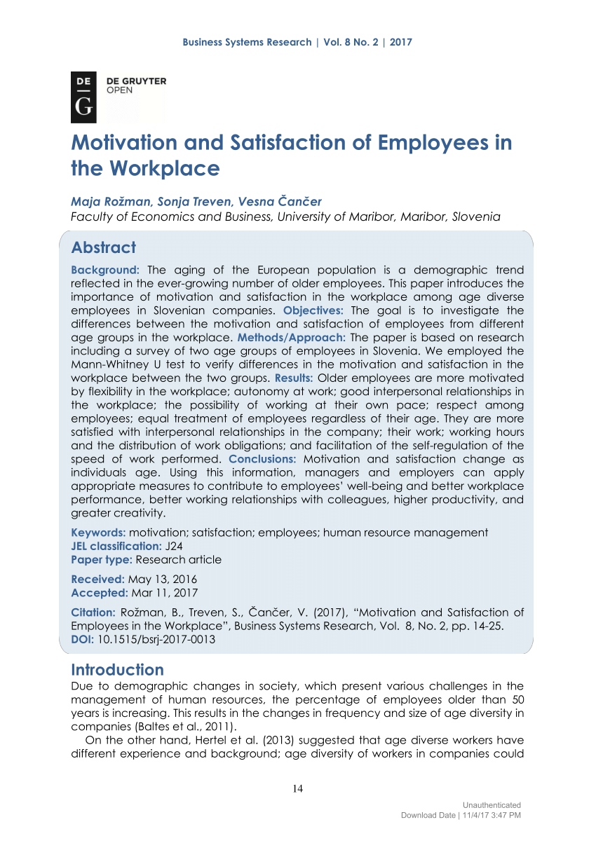 PDF) Tourism business workers: motivations and expectations of future  employees