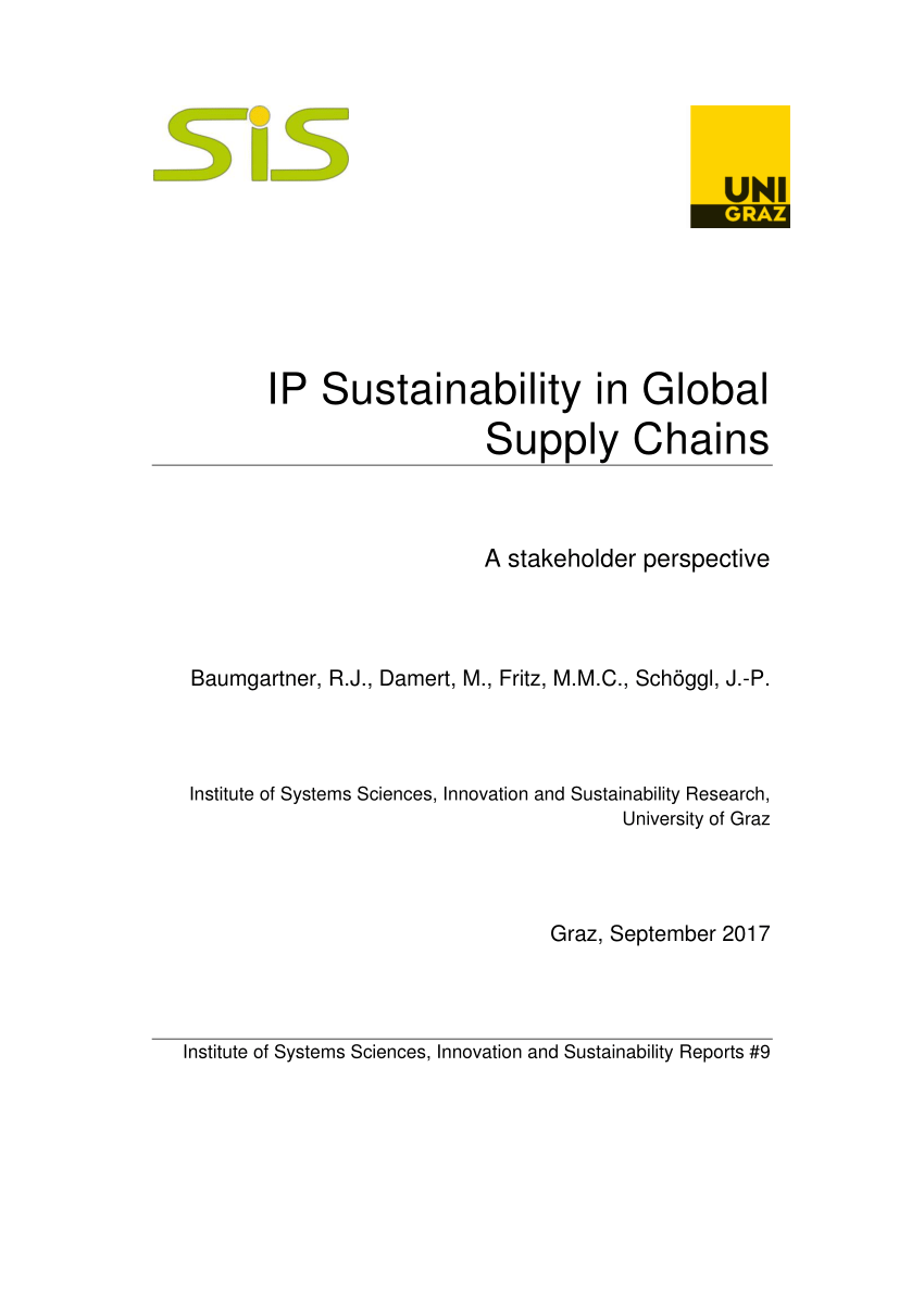 Pdf Ip Sustainability In Global Supply Chains A Stakeholder Perspective