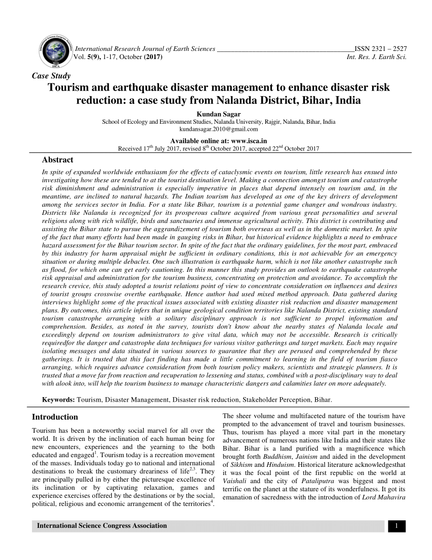 case study disaster management project pdf