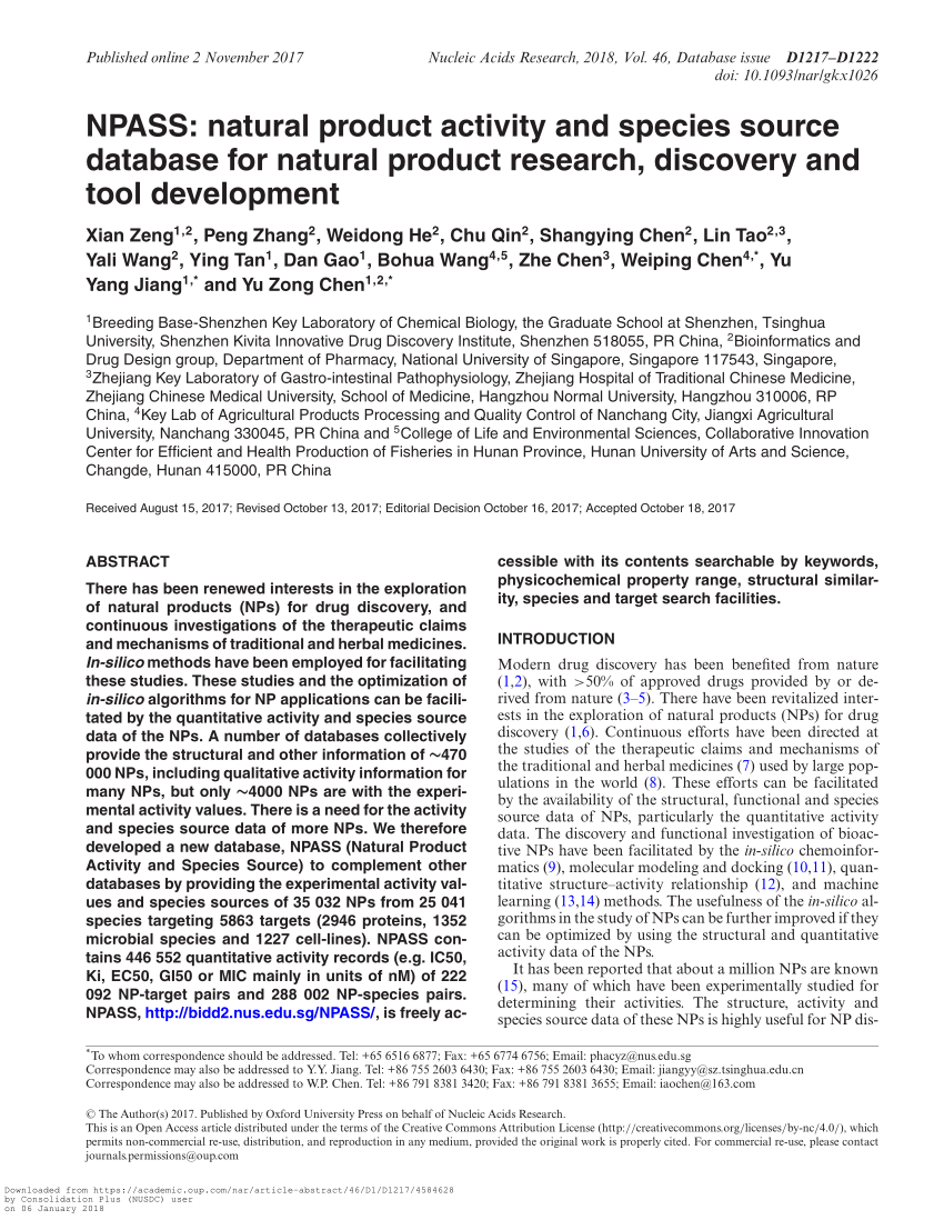 natural product research sample paper