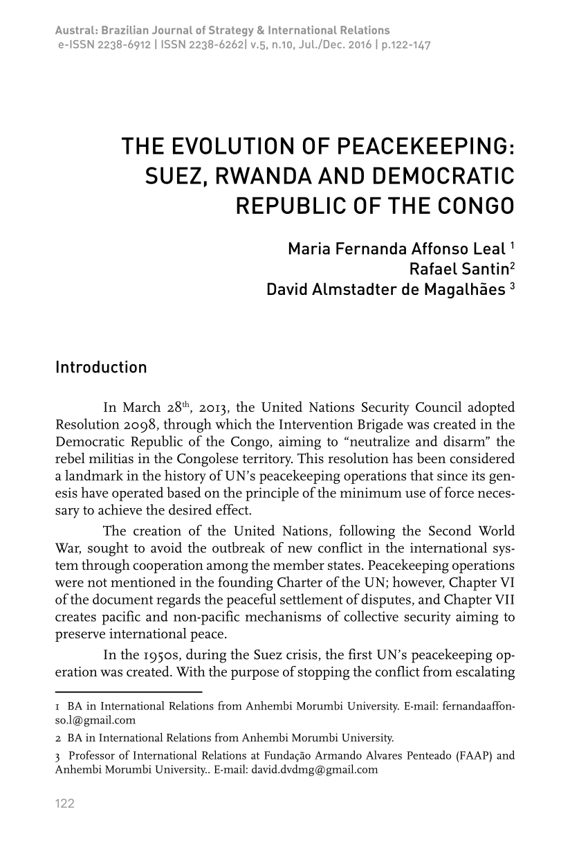 Protection of Civilians in Robust Peacekeeping Operations