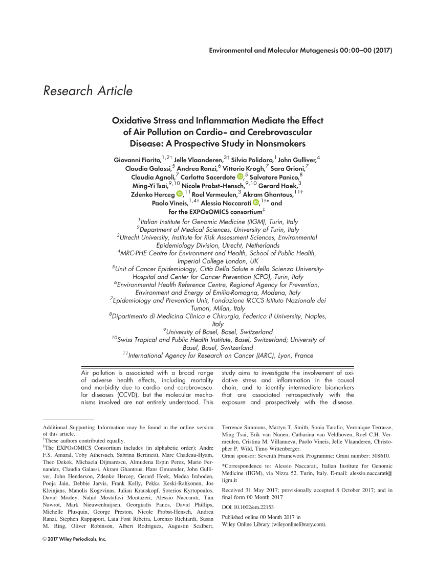 PDF Oxidative stress and inflammation mediate the effect of air  