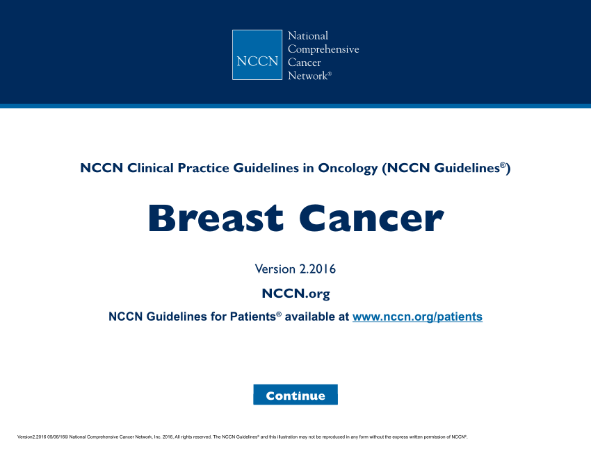(PDF) Invasive Breast Cancer Version 1.2016, NCCN Clinical Practice