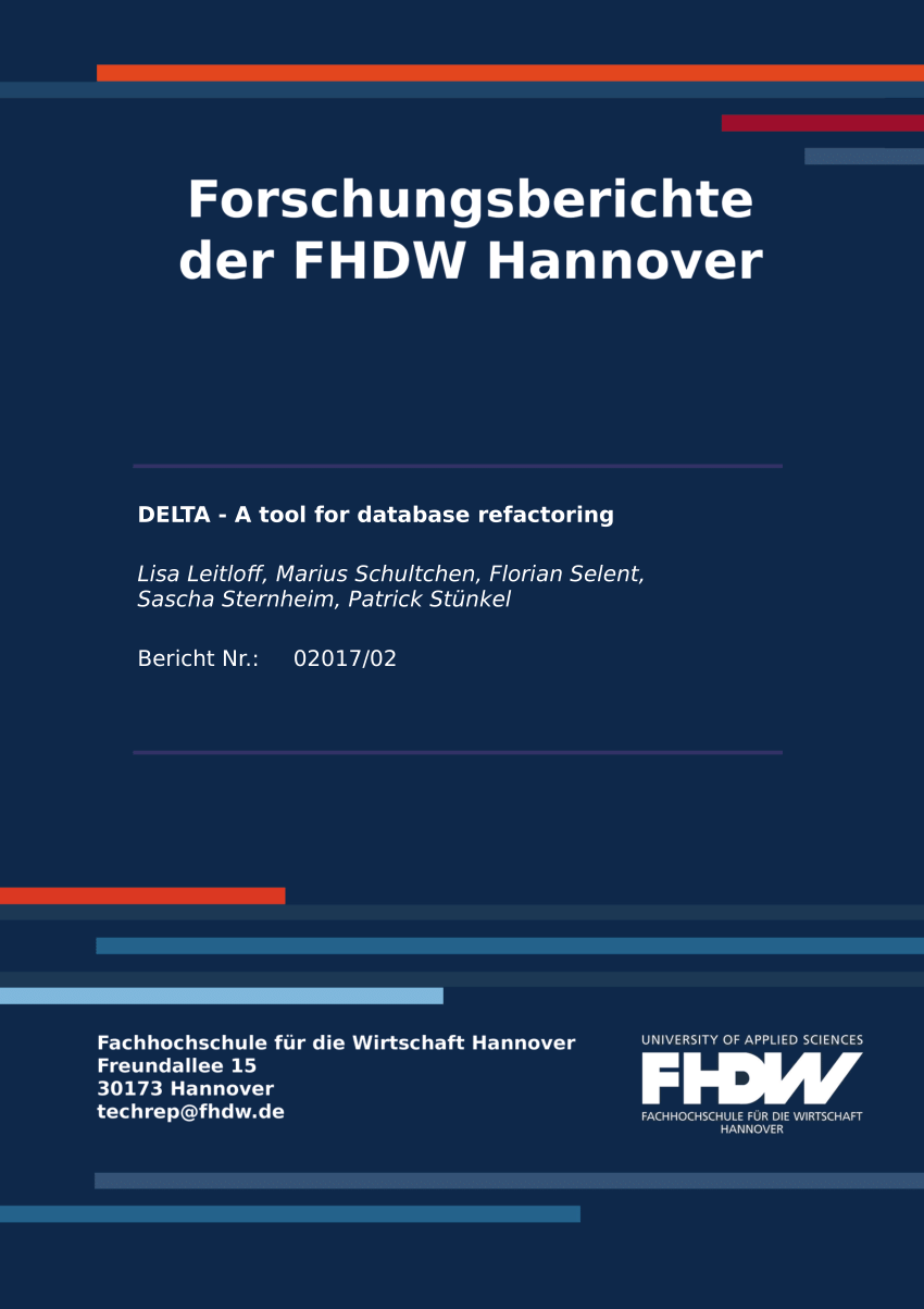 Pdf Delta A Tool For Database Refactoring