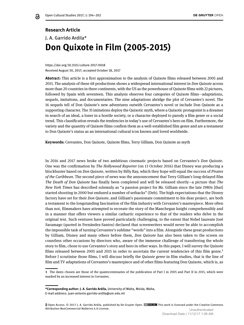 Character Analysis and Lessons Learned from Don Quixote | PDF | Don Quixote