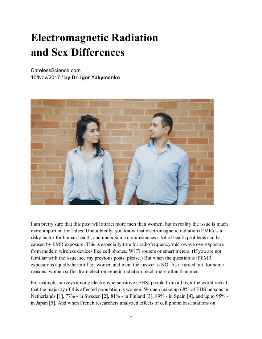 Pdf Electromagnetic Radiation And Sex Differences