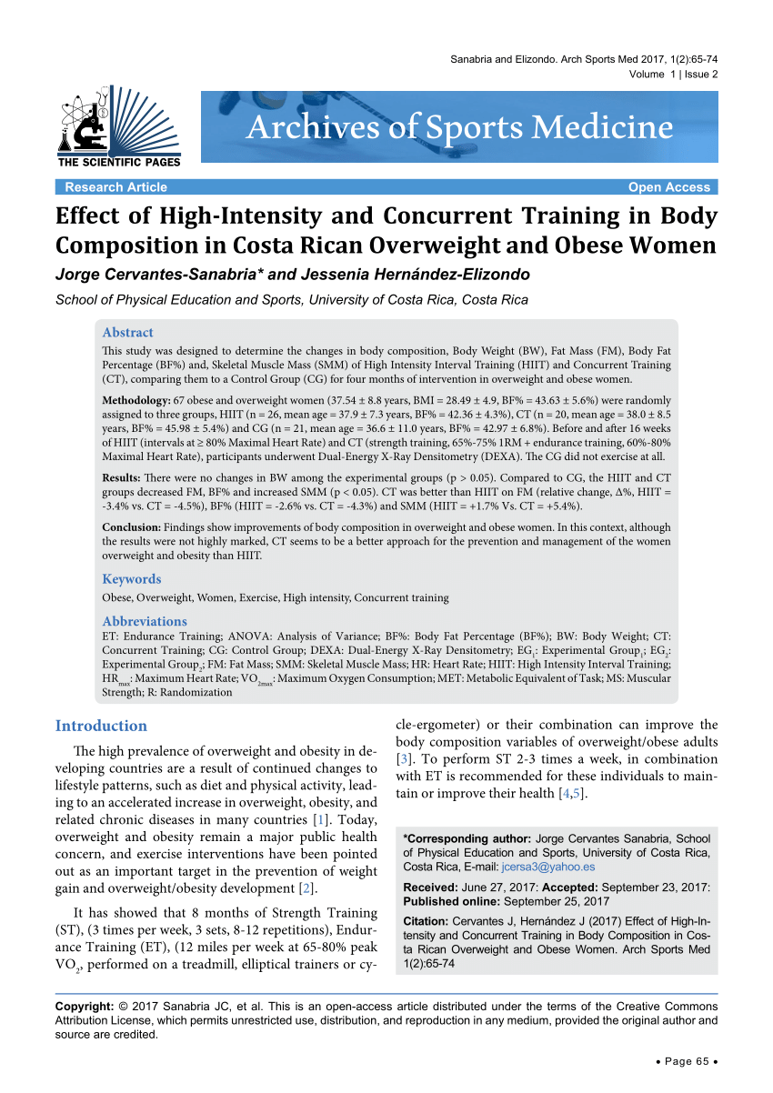 (PDF) Effect of High-Intensity and Concurrent Training in ...