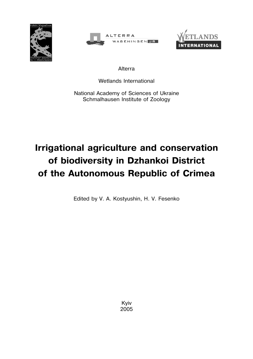 Pdf Irrigational Agriculture And Conservation Of Biodiversity In Dzhankoi District Of The Autonomous Republic Of Crimea