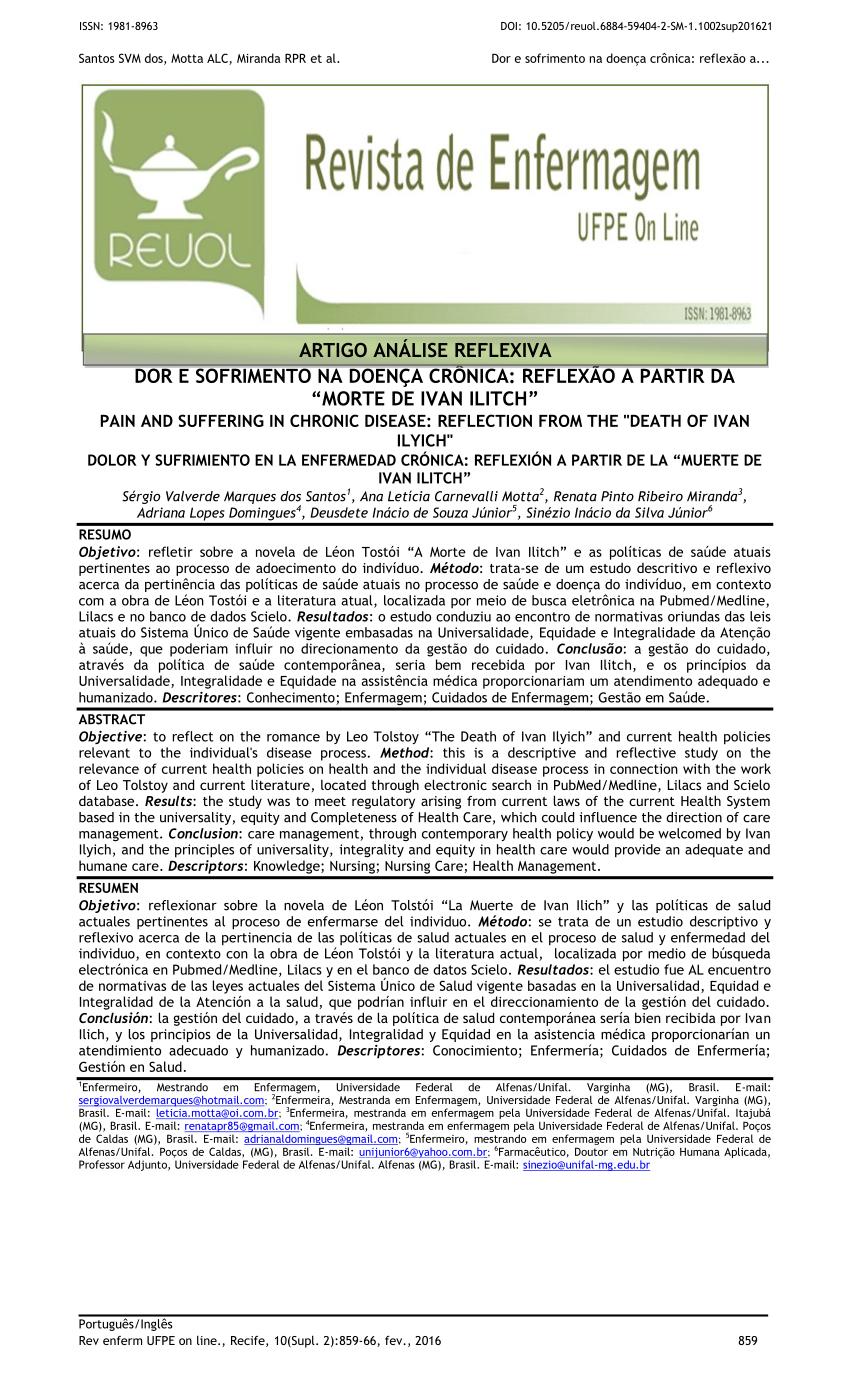 PESSINI, Leo. Humanização Da Dor e Sofrimento Humanos No Contexto  Hospitalar PDF, PDF, Dor