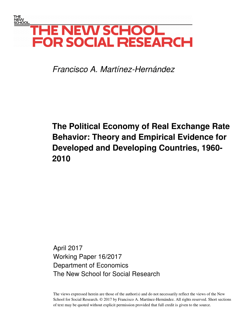 (PDF) The Political Economy of Real Exchange Rate Behavior: Theory and