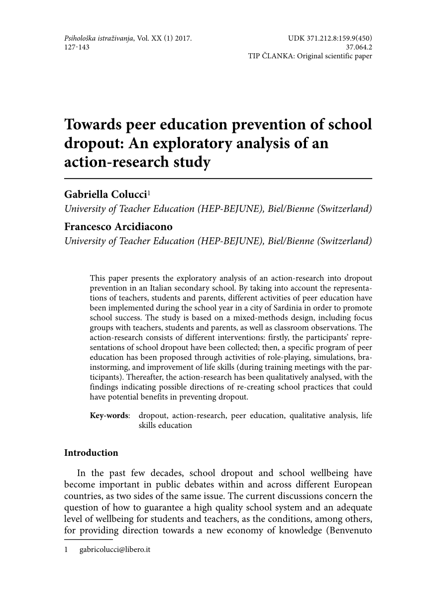 action research on school dropouts