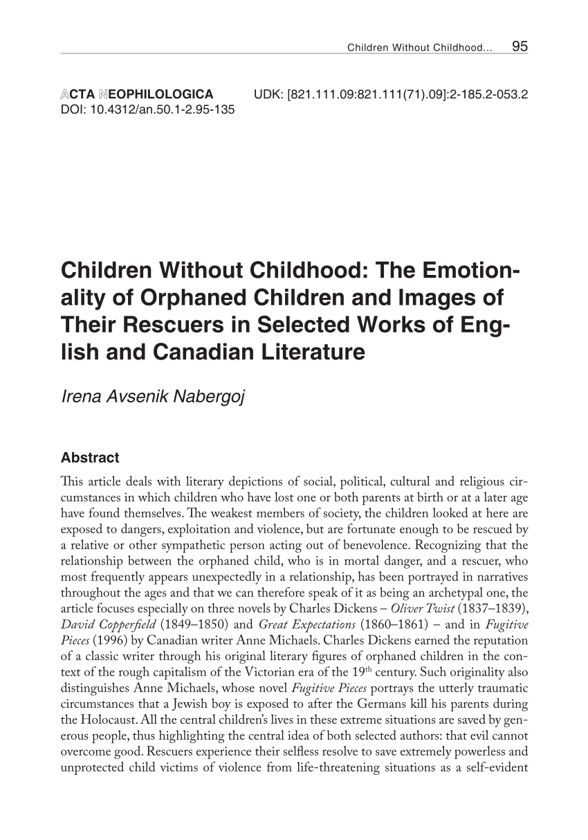 PDF) Children Without Childhood: The Emotionality of Orphaned ...