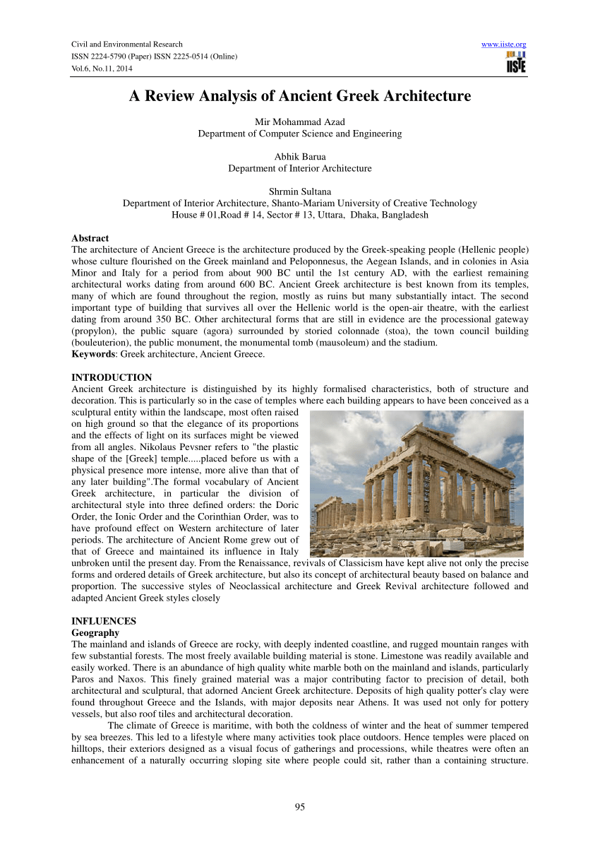 research paper about greek architecture