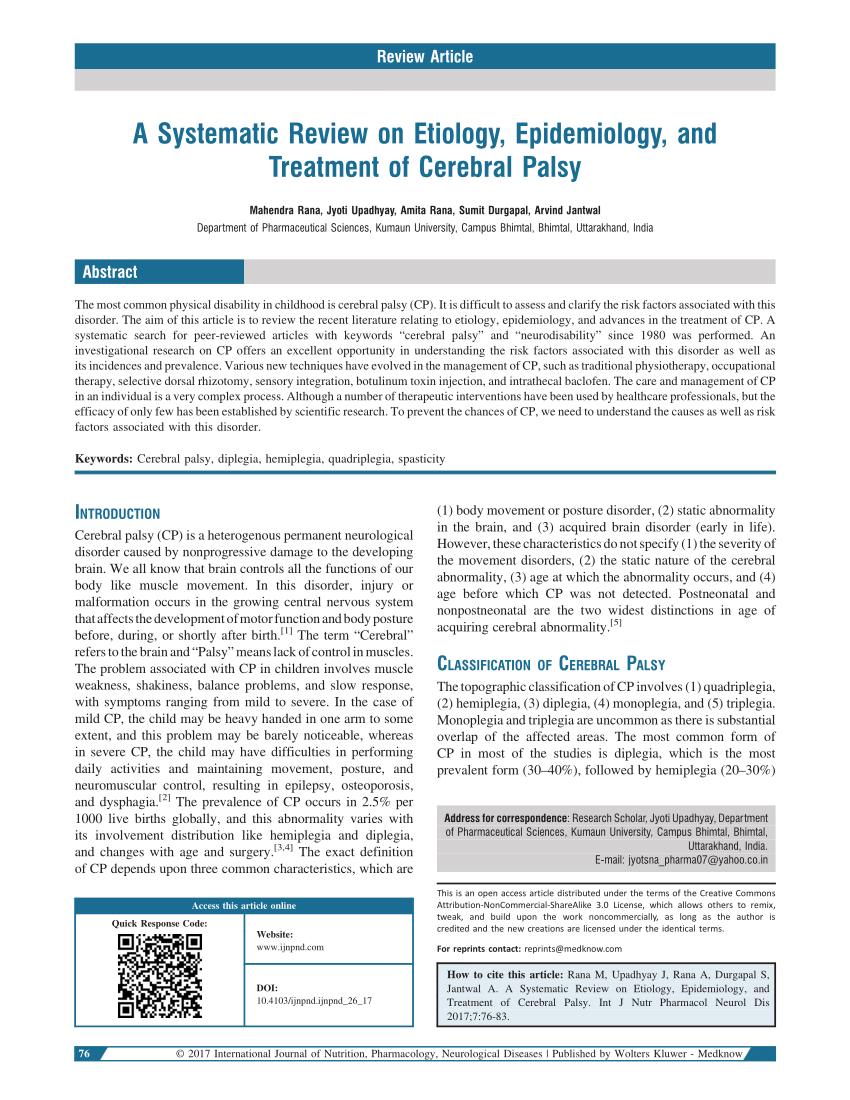 sample case study of cerebral palsy