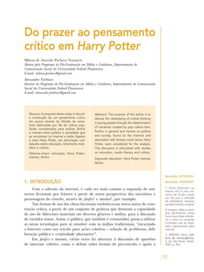 PDF) Latim nos feitiços de Harry Potter: alternativa de uso do