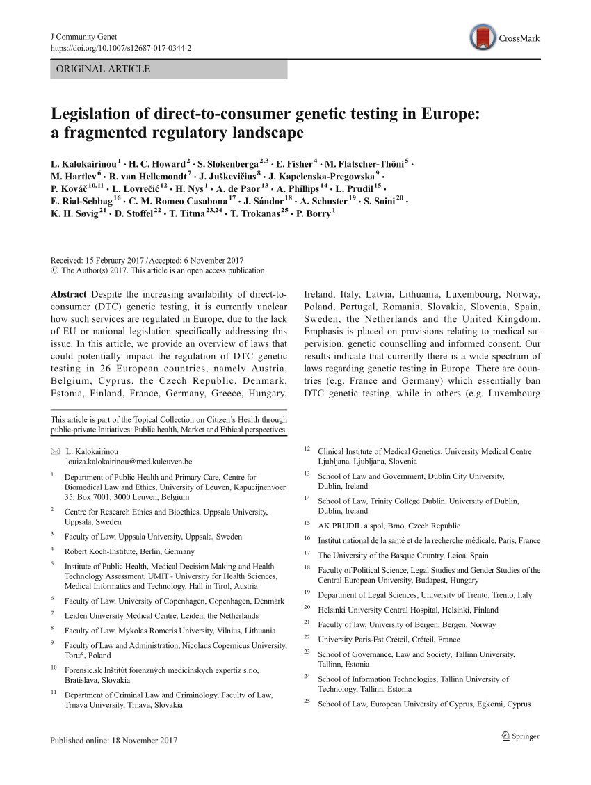Consumer Genetic Testing In Europe, J & L Landscaping