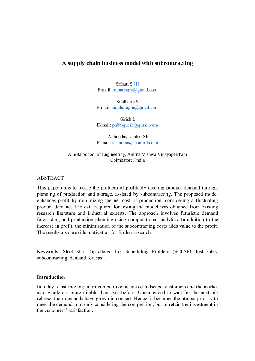 pdf-a-supply-chain-business-model-with-subcontracting