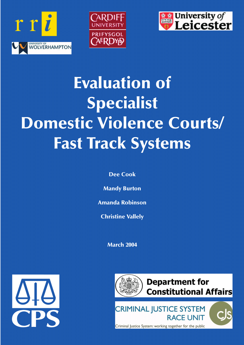 (PDF) Evaluation of Specialist Domestic Violence Courts/Fast Track Systems