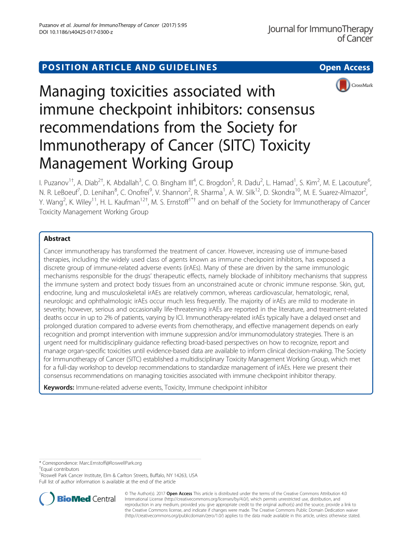 PDF Managing toxicities associated with immune checkpoint