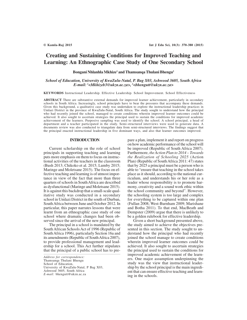 ethnographic case study journal