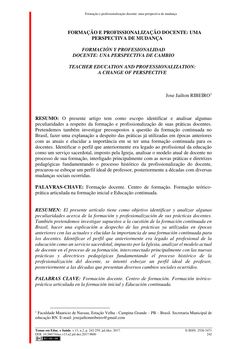 PDF) Experiências de formação em educação: implicações da pesquisa para o  desenvolvimento profissional (2019)