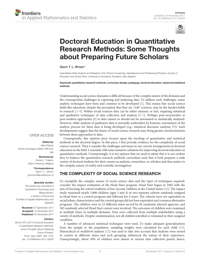 quantitative research of education