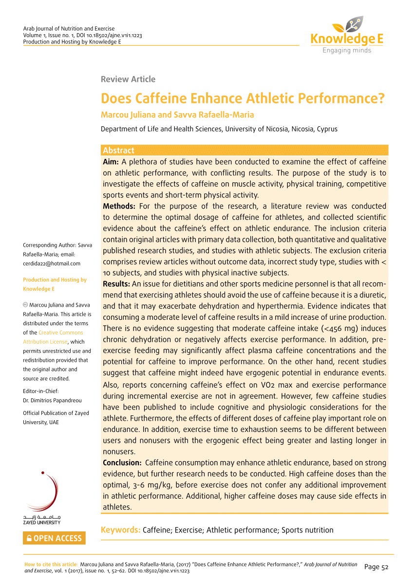 Pdf Does Caffeine Enhance Athletic Performance